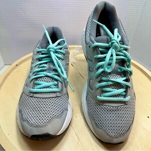 Women's Gray and Teal Athletic Shoes